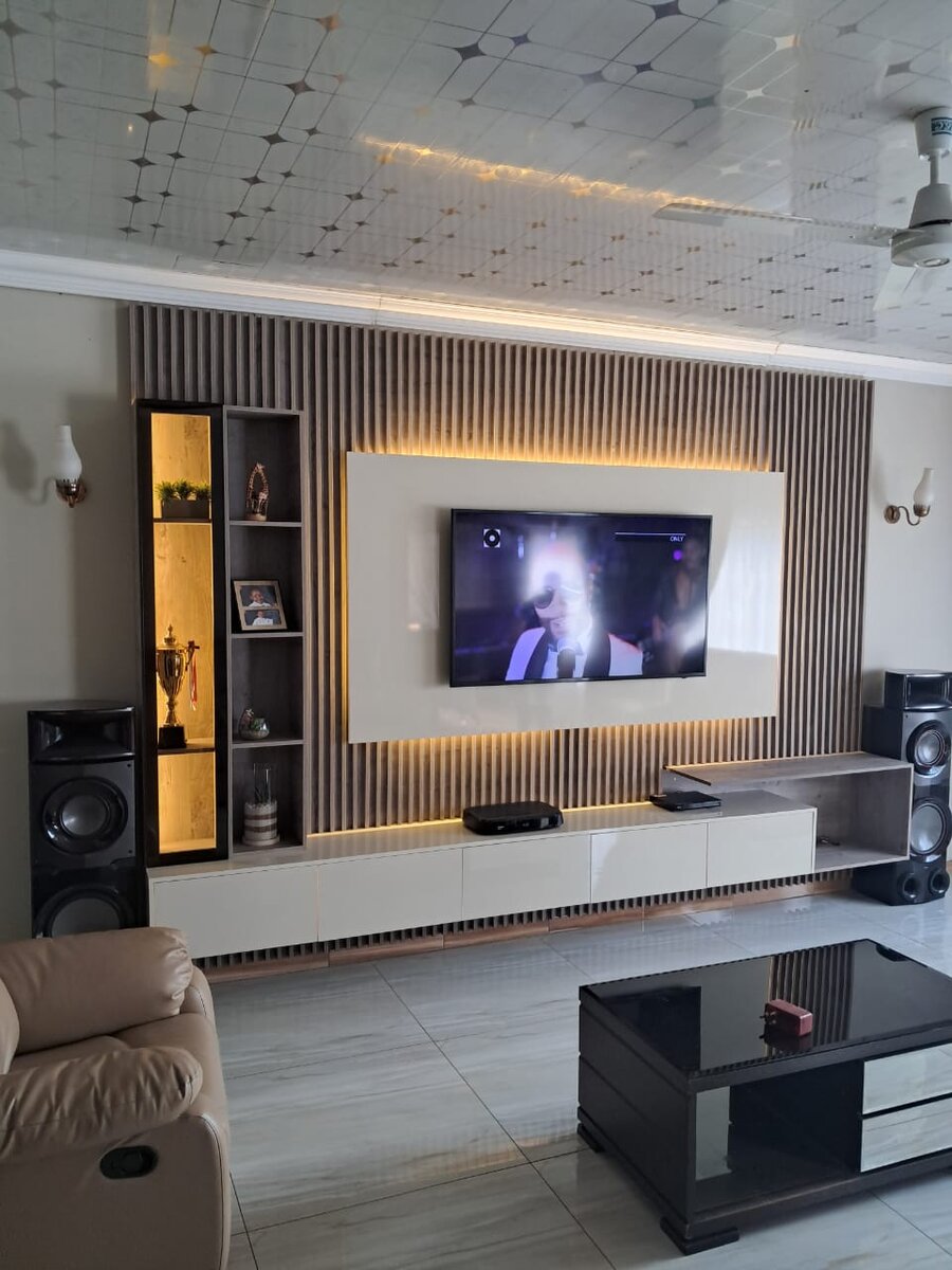 Custom floating furniture installation 9